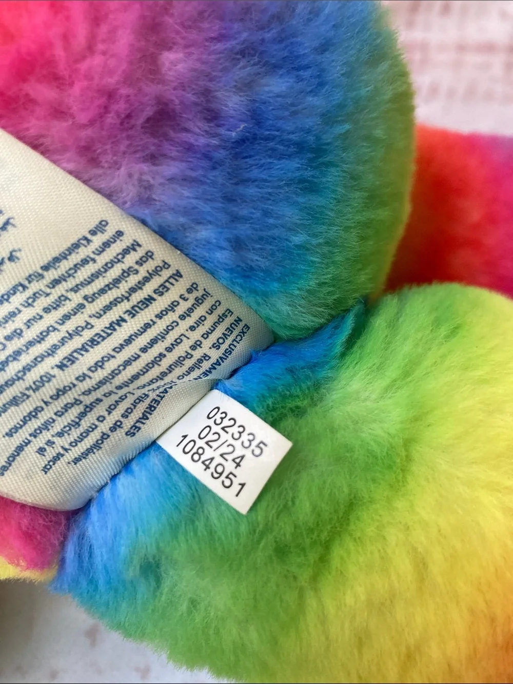 Build a Bear 2024 Rainbow Bearlien Bear Alien Tie Dye Tye Dyed Plush